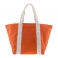 Maxi borsa a tracolla o borsa da spiaggia in canvas arancione 125032