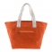 Maxi borsa a tracolla o borsa da spiaggia in canvas arancione 125035