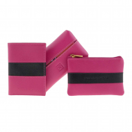 Portamonete Ubrique clinex in pelle rosa, portacarte e portamonete