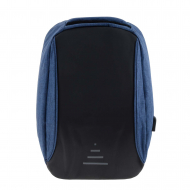 Zaino in tela blu e nera per laptop USB